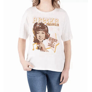 Aretha Franklin Graphic Tee Women White t shirts size L